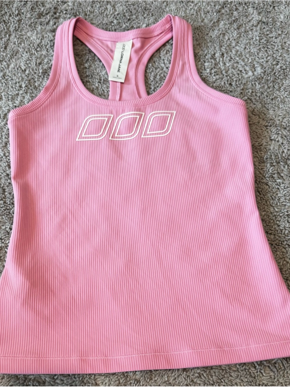 Lorna Jane Light Pink Ribbed Racerback Sports Tank